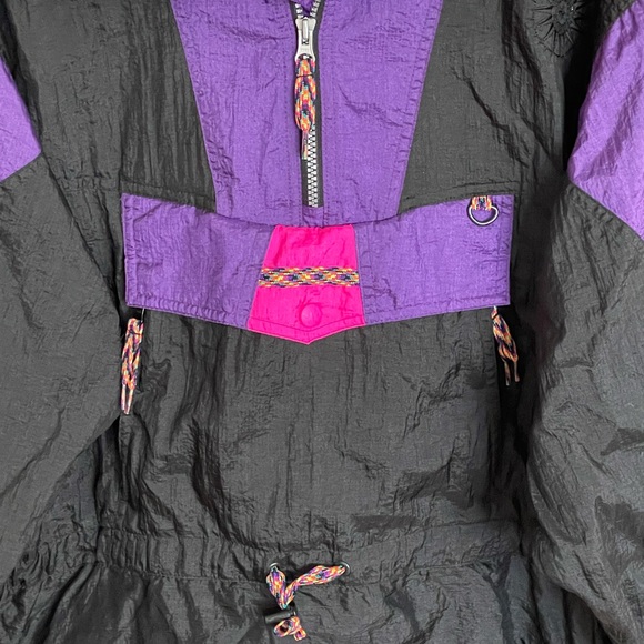 Vintage 80s 90s Helly Hansen Pullover Neon Windbreaker Jacket Women’s Medium - Picture 3 of 6